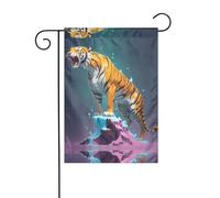 Wzywhj Dali'S - Bandiera da giardino con stampa tigre che si scioglie su entrambi i lati, decorazione per cortile, 30,5 x 45,7 cm