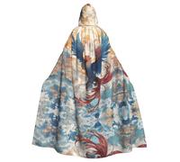 WZYWHJ Data Stream Phoenix Prints aldult Cosplay Poncho con cappuccio mantello per uomini e donne Halloween Party