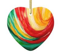 WZYWHJ Decorazione natalizia in ceramica a forma di cuore per albero da appendere all'albero, ornamento per festival, immagine tempesta