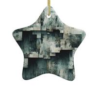 WZYWHJ Decorazione natalizia in ceramica a forma di stella, da appendere all'albero, per supermercati, case, frammenti stampati