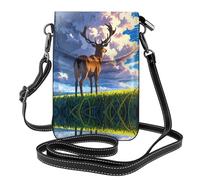 WZYWHJ Deer on the plains stampa Borsa per telefono in pelle da donna con tracolla regolabile