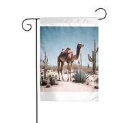 Wzywhj Deserto carino cammello immagine estate giardino bandiera doppia faccia decorazione cortile 30,5 x 45,7 cm