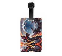 WZYWHJ Double Dragon Battle - Etichetta per bagagli con cinturino staccabile, gancio da viaggio per una comoda identificazione, leggera e personalizzata