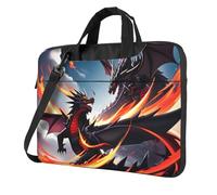 WZYWHJ Double Dragon Battle Picture Ultra-sottile portatile monospalla borsa per laptop accessori per computer morbido antiurto per laptop, Nero , 15.6 inch