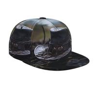 WZYWHJ Elegante berretto da baseball a tesa piatta cappello da pirata con stampa The Wilderness traspirante e traspirante adatto per l'uso quotidiano sport e viaggi nero