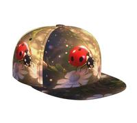 WZYWHJ Elegante berretto da baseball a tesa piatta con bella stampa coccinella traspirante traspirante adatto per l'uso quotidiano sport e viaggi nero