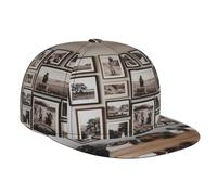WZYWHJ Elegante berretto da baseball a tesa piatta con immagini sulla parete stampa traspirante traspirante adatto per l'uso quotidiano sport e viaggi nero