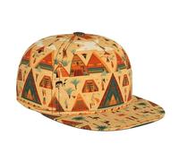 WZYWHJ Elegante berretto da baseball a tesa piatta con stampa antica carta da parati traspirante e traspirante adatto per l'uso quotidiano sport e viaggi nero
