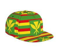 WZYWHJ Elegante berretto da baseball a tesa piatta con stampa bandiera hawaiana nativa traspirante e traspirante adatto per l'uso quotidiano sport e viaggi, nero