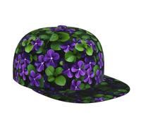 WZYWHJ Elegante berretto da baseball a tesa piatta con stampa di un mazzo di violette traspirante e traspirante adatto per l'uso quotidiano sport e viaggi