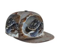 WZYWHJ Elegante berretto da baseball a tesa piatta Little Turtle in the Conch stampa traspirante traspirante adatto per l'uso quotidiano sport e viaggi nero
