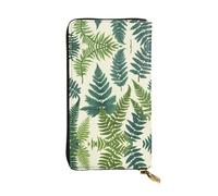 WZYWHJ Elegante Enciclopedia delle felci stampa portafoglio in pelle - Pochette lunga per le donne, materiale resistente, 12 slot per schede, scomparti con cerniera
