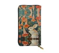 WZYWHJ Elegante piccolo coniglio sotto la gloria del mattino stampato portafoglio in pelle - pochette lunga da donna, materiale resistente, 12 scomparti per carte, scomparti con cerniera