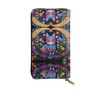 WZYWHJ Elegante portafoglio colorato in pelle con immagine di gatto soriano, pochette lunga da donna, materiale resistente, 12 scomparti per carte, scomparti con cerniera