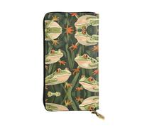 WZYWHJ Elegante portafoglio in pelle con immagine di rana cattiva - pochette lunga da donna, materiale resistente, 12 scomparti per carte, scomparti con cerniera