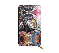WZYWHJ Elegante portafoglio in pelle con stampa di graffiti artistici, pochette lunga da donna, materiale resistente, 12 scomparti per carte, scomparti con cerniera