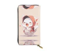 WZYWHJ Elegante portafoglio in pelle con stampa di un piccolo gatto, pochette lunga da donna, materiale resistente, 12 scomparti per carte, scomparti con cerniera