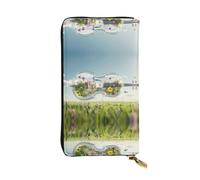 WZYWHJ Elegante portafoglio in pelle con stampa in violoncello, pochette lunga da donna, materiale resistente, 12 scomparti per carte, scomparti con cerniera, nero, taglia unica, Nero , Taglia unica