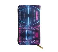 WZYWHJ Elegante portafoglio in pelle con stampa sci-Fi Street - Pochette lunga da donna, materiale resistente, 12 scomparti per carte, scomparti con cerniera