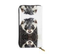 WZYWHJ Elegante portafoglio in pelle con stampa Wolverine nella neve, pochette lunga da donna, materiale resistente, 12 scomparti per carte, scomparti con cerniera, nero, taglia unica, Nero , Taglia