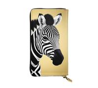 WZYWHJ Elegante portafoglio in pelle con stampa zebrata bianca e nera - Pochette lunga da donna, materiale resistente, 12 scomparti per carte, scomparti con cerniera, nero, taglia unica, Nero , Taglia