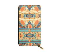 WZYWHJ Elegante portafoglio in pelle con triangolo circolare architettura - pochette lunga da donna, materiale resistente, 12 scomparti per carte, scomparti con cerniera
