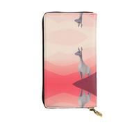 WZYWHJ Elegante portafoglio in pelle stampata con animali che distoglie lo sguardo, pochette lunga da donna, materiale resistente, 12 scomparti per carte, scomparti con cerniera