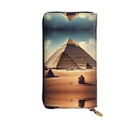 WZYWHJ Elegante portafoglio in pelle stampata Dreaming of the Pyramids of Khufu, pochette lunga da donna, materiale resistente, 12 scomparti per carte, scomparti con cerniera, nero, taglia unica, Nero
