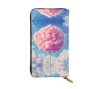 WZYWHJ Elegante portafoglio in pelle stampata Marshmallow nel cielo, pochette lunga da donna, materiale resistente, 12 scomparti per carte, scomparti con cerniera