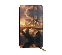 WZYWHJ Elegante portafoglio in pelle stampata The towering bridge, pochette lunga da donna, materiale resistente, 12 scomparti per carte, scomparti con cerniera