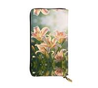 WZYWHJ Elegante portafoglio in pelle stampata vergine, pochette lunga da donna, materiale resistente, 12 scomparti per carte, scomparti con cerniera, nero, taglia unica, Nero , Taglia unica