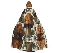 WZYWHJ Enchanted Morel Prints Aldult Quality Cosplay Poncho con cappuccio Mantello per uomini e donne Halloween