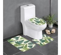 WZYWHJ Enciclopedia di felci stampa di qualità tappetini da bagno set di 4 tappetini da bagno, resistenti, facili da pulire, adatti per bagno e WC