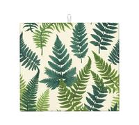 WZYWHJ Encyclopedia of Ferns Prints Tappetino scolapiatti per cucina: realizzato in spugna assorbente d'acqua, con cordino per appendere 45,7 x 40,6 cm