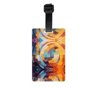 WZYWHJ Etichetta colorata per bagagli con immagine a cerchio con cinturino staccabile, gancio da viaggio per una comoda identificazione, dimensioni biglietto da visita leggero e personalizzato