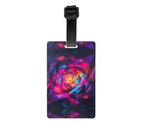 WZYWHJ Etichetta per bagagli con combinazione di cubi al neon con cinturino staccabile, gancio da viaggio per una comoda identificazione, dimensioni biglietto da visita leggero e personalizzato