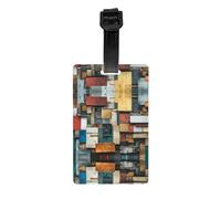 WZYWHJ Etichetta per bagagli con immagine di frammenti di memoria con cinturino staccabile, gancio da viaggio per una comoda identificazione, dimensioni biglietto da visita leggero e personalizzato