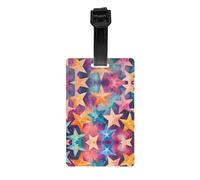 WZYWHJ Etichetta per bagagli con immagine di stelle nello spazio con cinturino staccabile, gancio da viaggio per una comoda identificazione, dimensioni biglietto da visita leggero e personalizzato