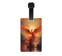 WZYWHJ Etichetta per bagagli stampata con scritta "The Phoenix Reborn in Fire" con cinturino staccabile, gancio da viaggio per una comoda identificazione, biglietto da visita leggero e personalizzato