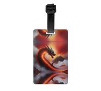 WZYWHJ Etichette per bagagli con motivo drago sul vulcano, etichette per la protezione della privacy da viaggio per uomo e donna