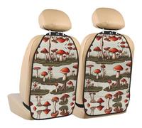 WZYWHJ Fairy Circle Funghi Stampa Seggiolino Auto Anti Calcio Storage Pad 2 Pezzi, Multi-funzionale Storage Bag Seat Protector Dopo l'installazione