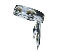 WZYWHJ Fasce per capelli con orso polare bagnato, fascia sportiva per uomini e donne, fascia per capelli per corsa, allenamento e calcio