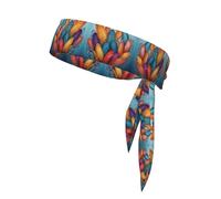 WZYWHJ Fasce per capelli con piume colorate in acqua, cravatta sportiva per uomini e donne, fascia per capelli per corsa, allenamento e calcio