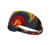 WZYWHJ Fascia morbida e assorbente per allenamento basket rosso - Accessorio per capelli ideale per yoga, corsa e altro ancora! Immagine bandiera d'amore