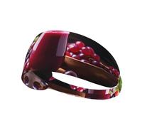 WZYWHJ Fascia morbida e assorbente per allenamento basket rosso, accessorio per capelli ideale per yoga, corsa e molto altro ancora! Stampa di succo d'uva agrodolce