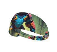 WZYWHJ Fascia morbida e assorbente per allenamento basket rosso, accessorio per capelli ideale per yoga, corsa e altro ancora! Pixel Predator Bear Prints