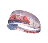 WZYWHJ Fascia morbida e assorbente per allenamento basket rosso, accessorio per capelli ideale per yoga, corsa e molto altro ancora! Stampata su una collina innevata