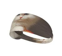 WZYWHJ Fascia morbida e assorbente per allenamento basket rosso, accessorio per capelli ideale per yoga, corsa e molto altro ancora! Stampa con piccolo gatto bianco che mangia mela
