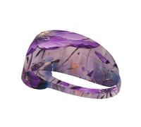 WZYWHJ Fascia morbida e assorbente per allenamento basket rosso, accessorio per capelli ideale per yoga, corsa e altro ancora! Piccoli fiori di campo viola stampati