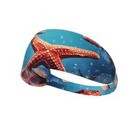 WZYWHJ Fascia morbida e assorbente per allenamento basket rosso, accessorio per capelli ideale per yoga, corsa e altro ancora! Bella stella marina stampata